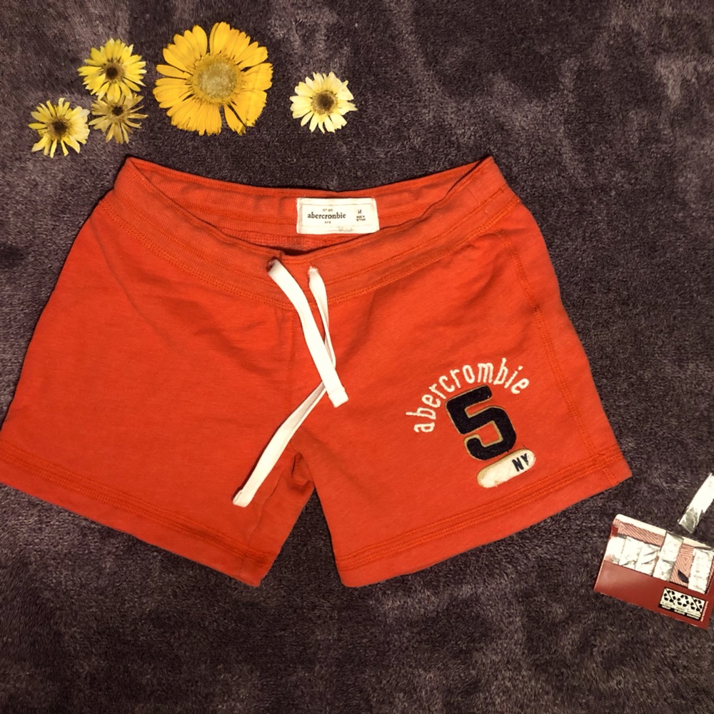 Abercrombie Kids soft shorts with drawstring. Muted red. Medium, girls.